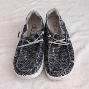 Hey Dude Charcoal and White Loafers